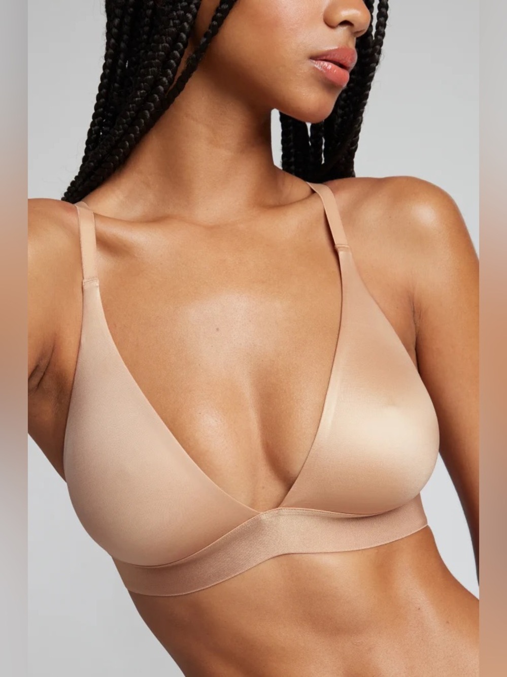 Negative Underwear Glacé Triangle Bra, Brown/Nude, Size 2